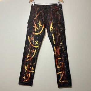 KINGZ men’s funky jeans size 29 paint splatter